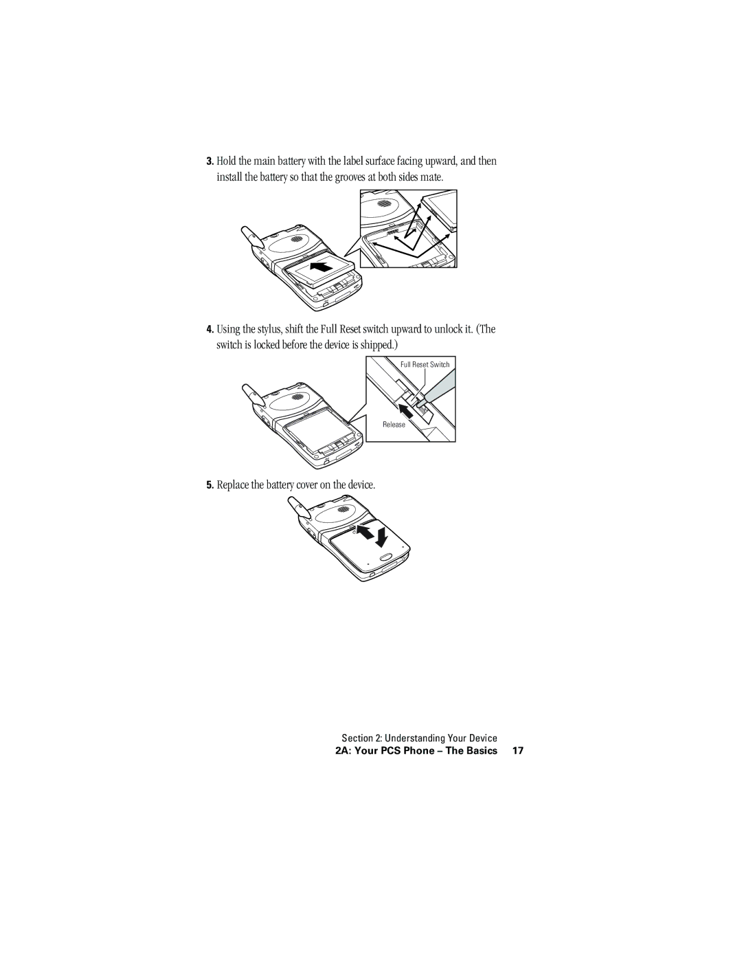 Hitachi SH-G1000 manual Replace the battery cover on the device 