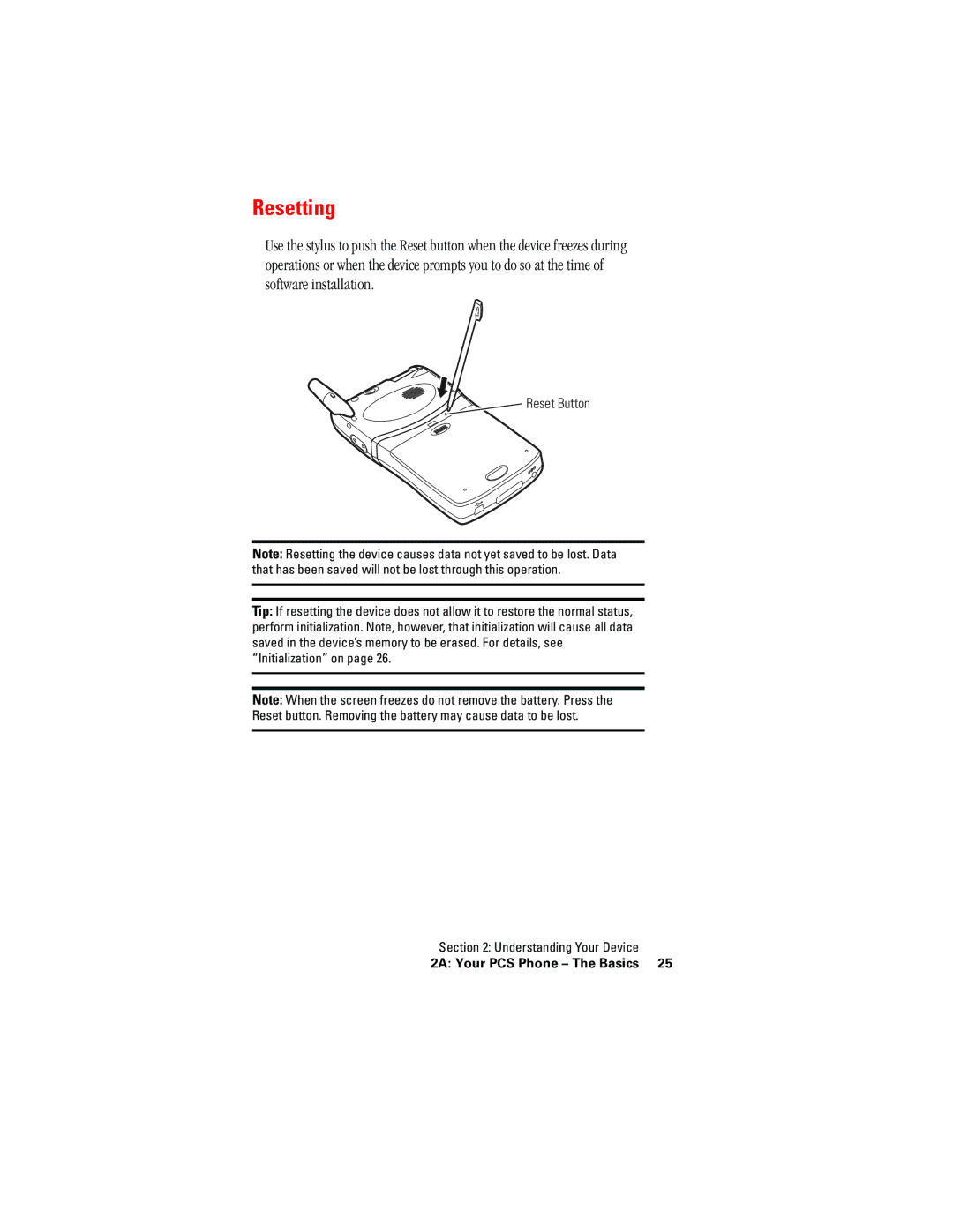 Hitachi SH-G1000 manual Resetting, Reset Button 