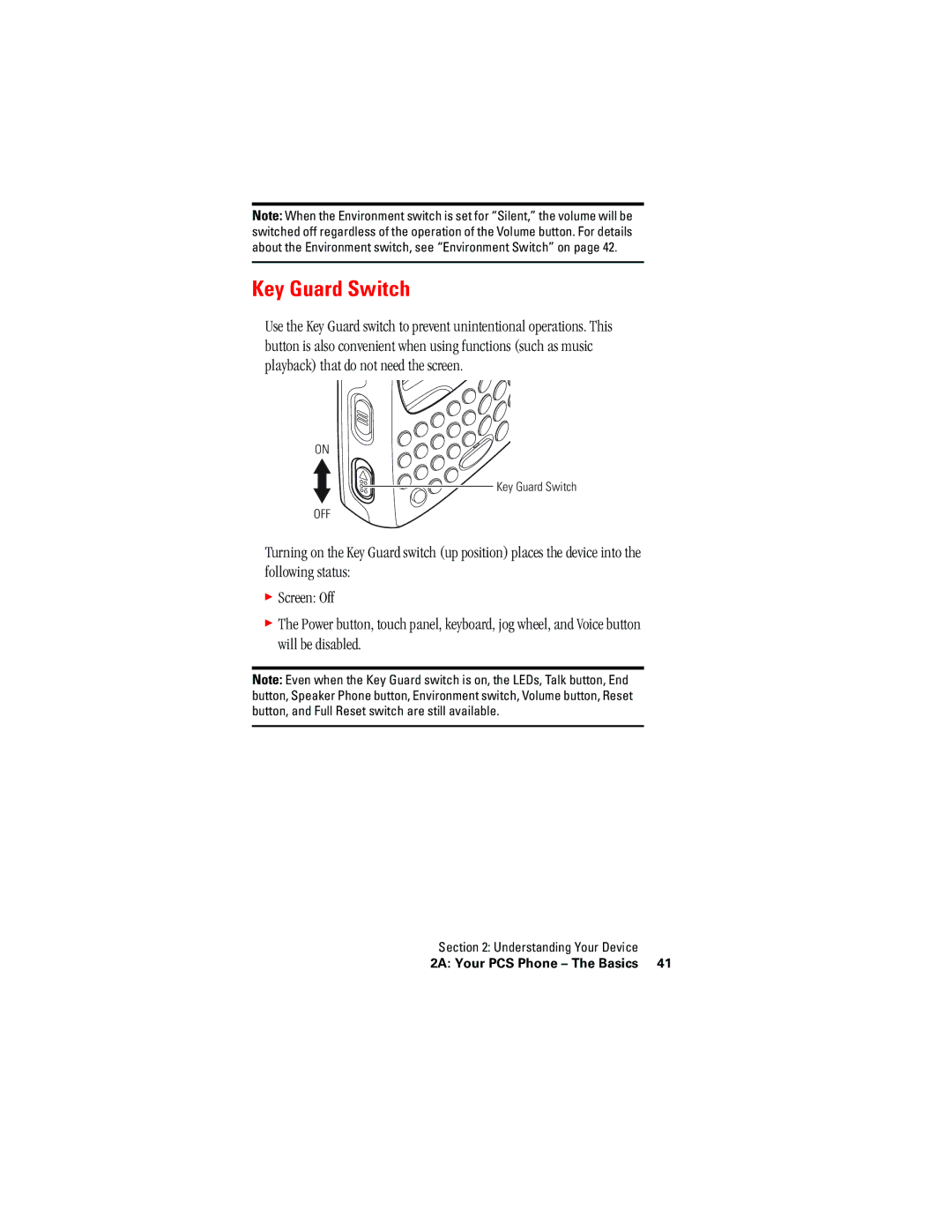 Hitachi SH-G1000 manual Key Guard Switch 