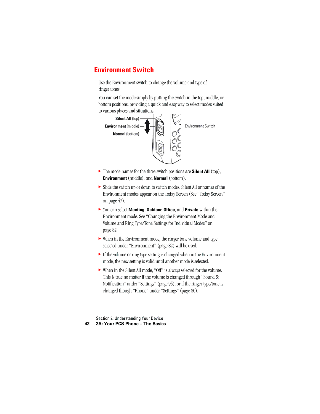 Hitachi SH-G1000 manual Environment Switch 