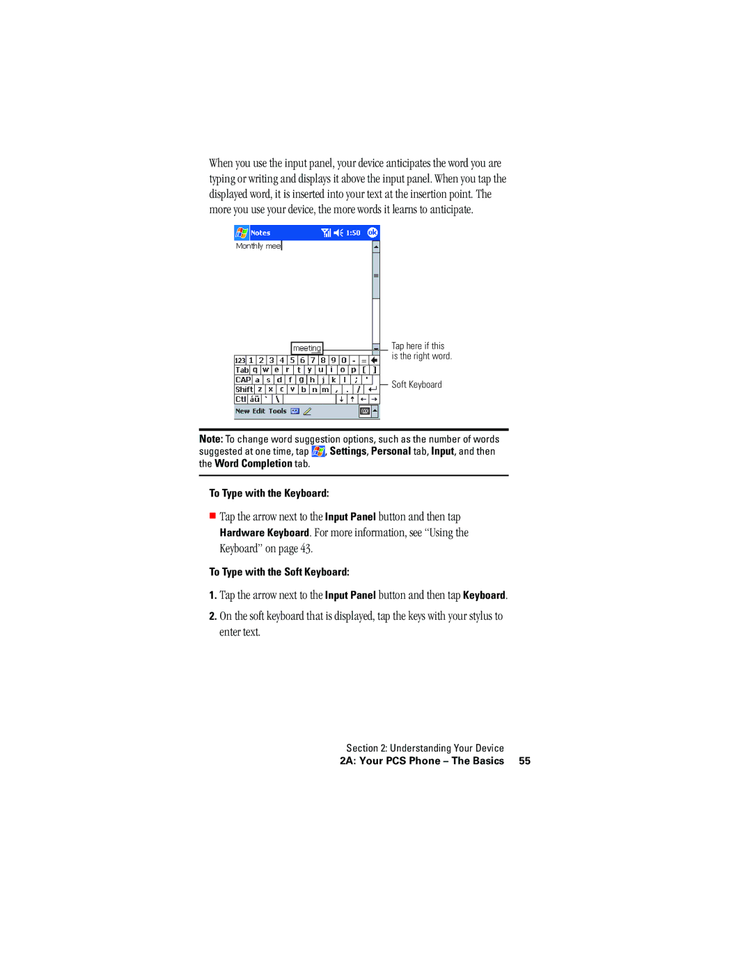 Hitachi SH-G1000 manual To Type with the Keyboard, To Type with the Soft Keyboard 