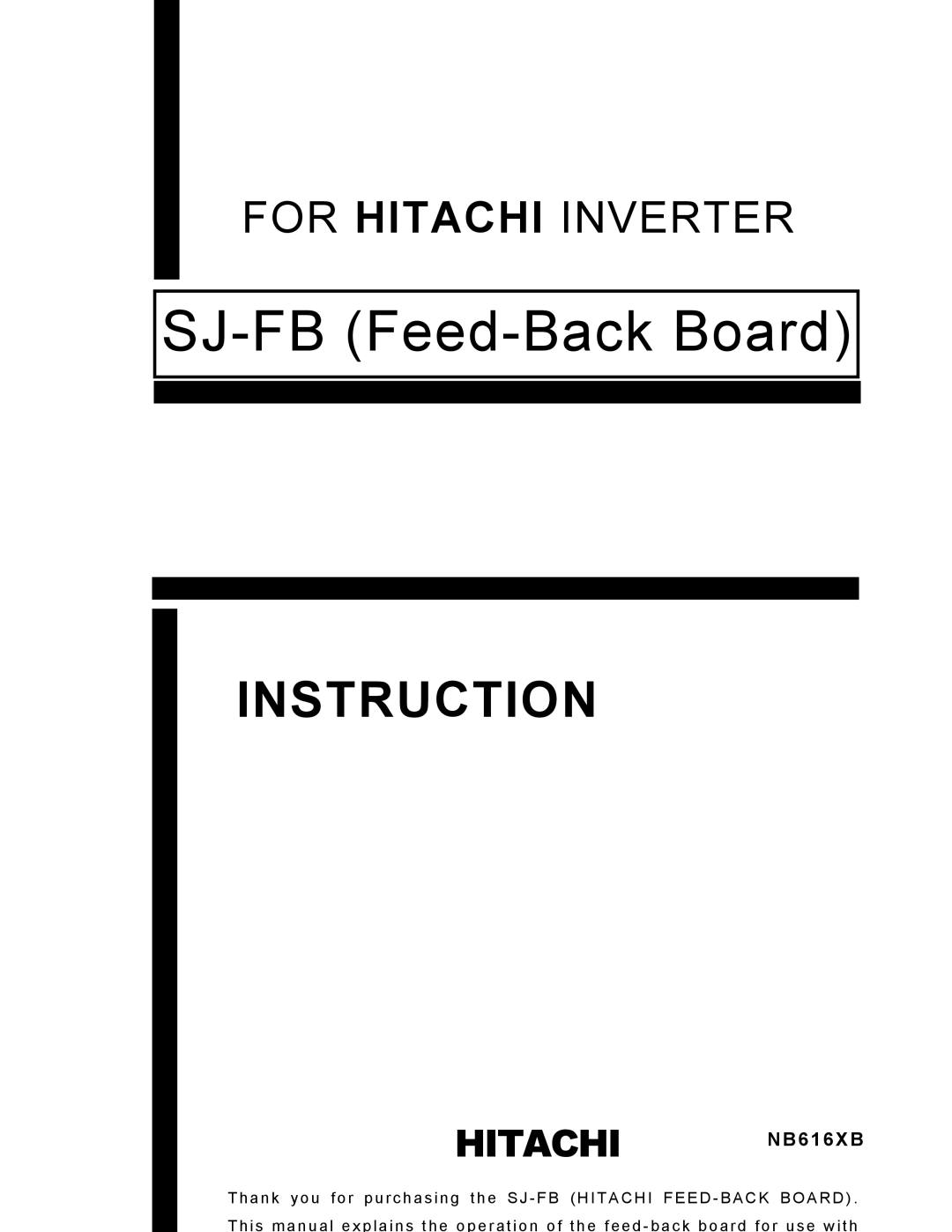 Hitachi manual SJ-FB Feed-Back Board 