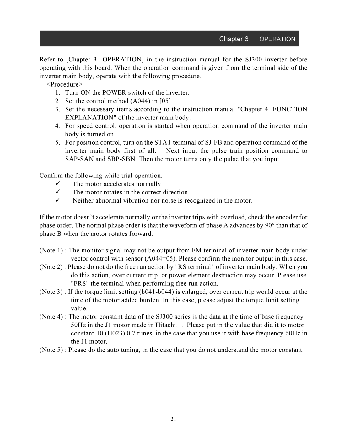 Hitachi SJ-FB manual Operation 