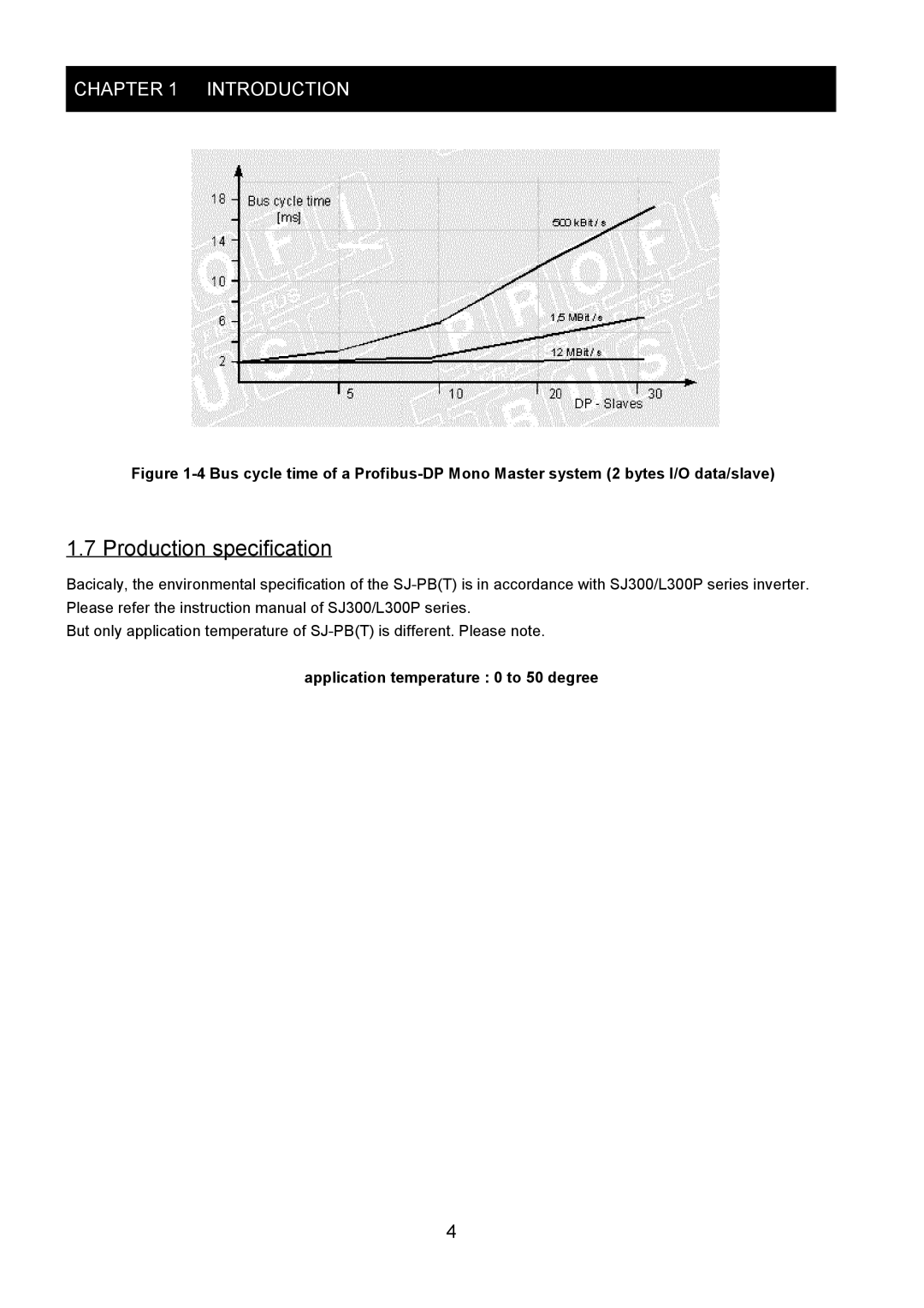 Hitachi SJ-PB(T) instruction manual Production specification, Application temperature 0 to 50 degree 