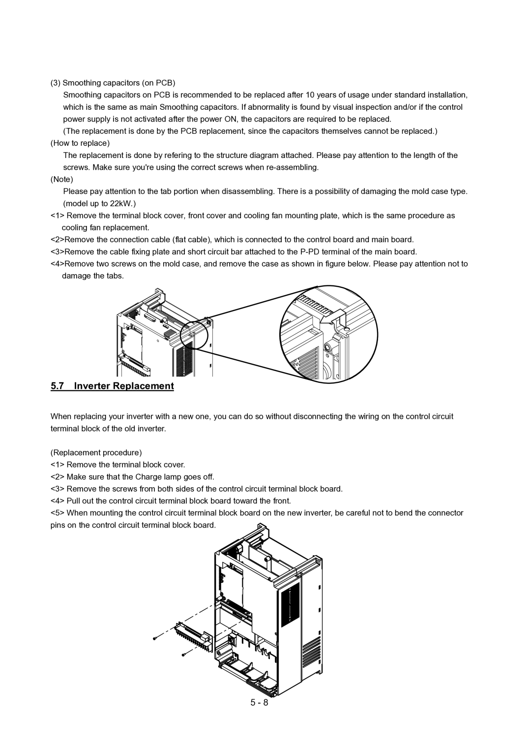 Hitachi SJ700-2 Series service manual Inverter Replacement 