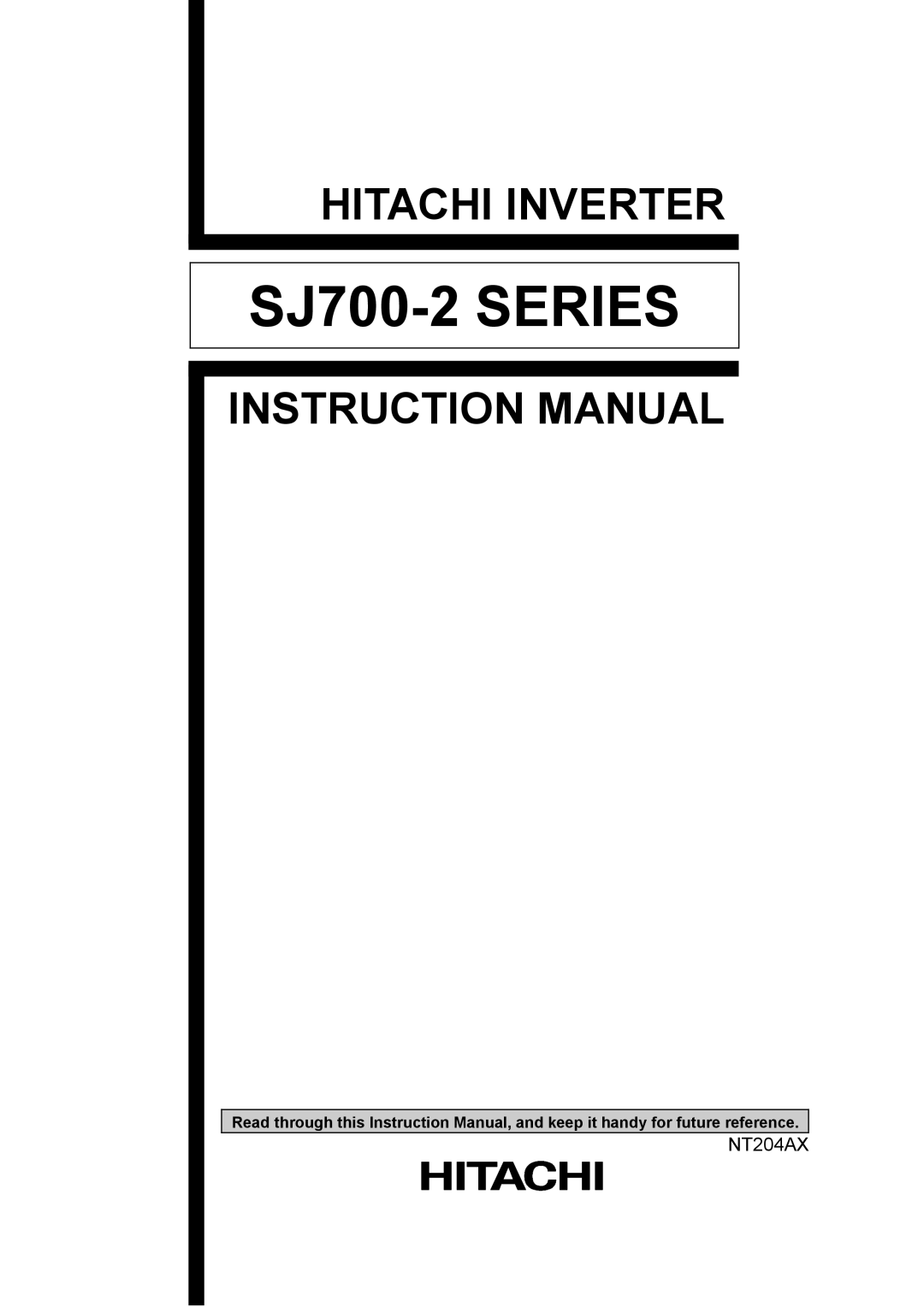 Hitachi instruction manual SJ700-2 Series 