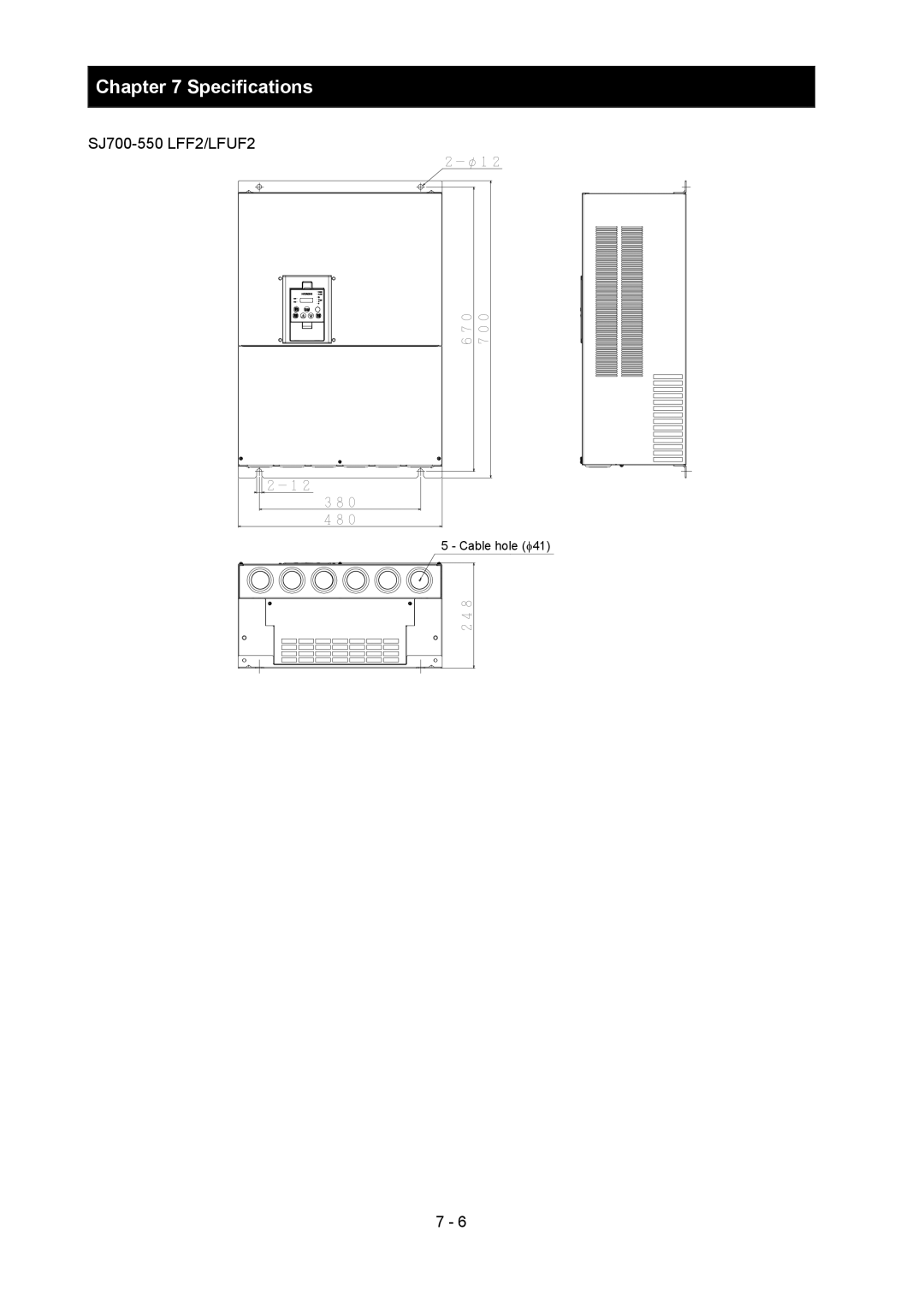 Hitachi SJ700-2 instruction manual SJ700-550 LFF2/LFUF2 