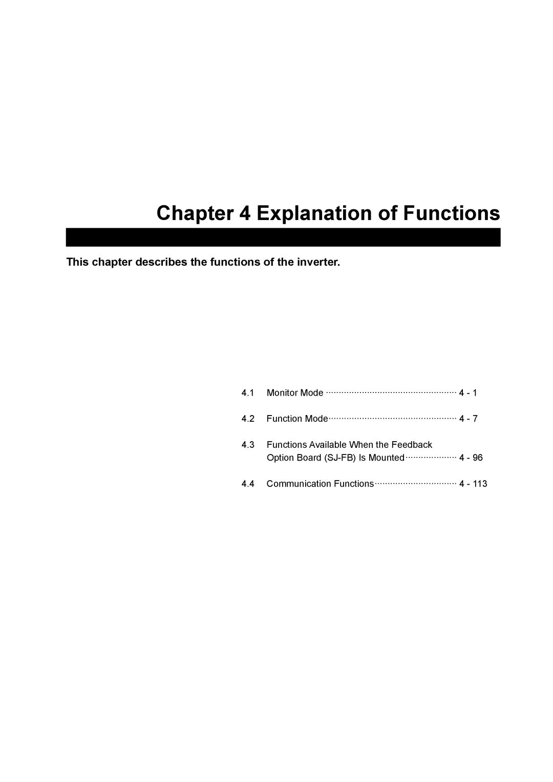 Hitachi SJ700-2 instruction manual Explanation of Functions, This chapter describes the functions of the inverter 