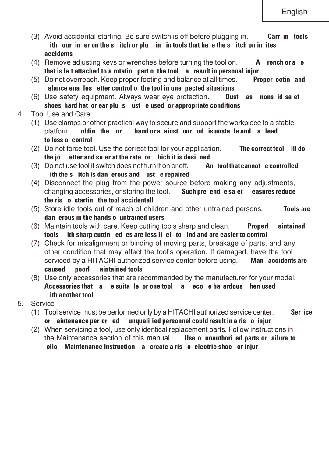 Hitachi SP18VA instruction manual English 