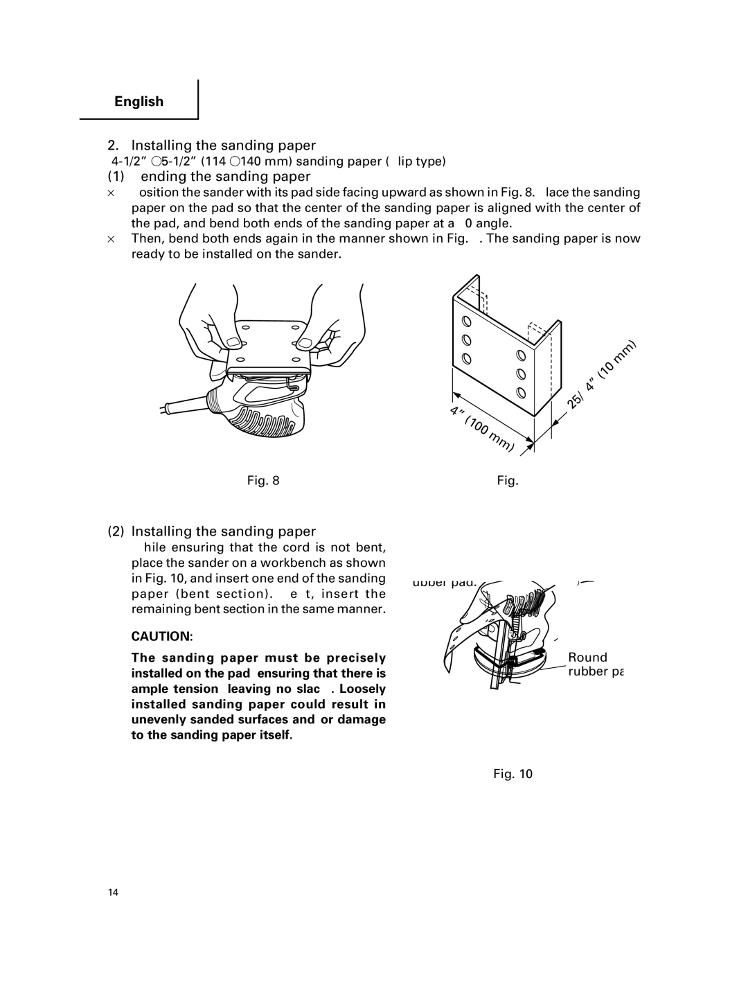 Hitachi SV 12SG instruction manual Installing the sanding paper, Bending the sanding paper 