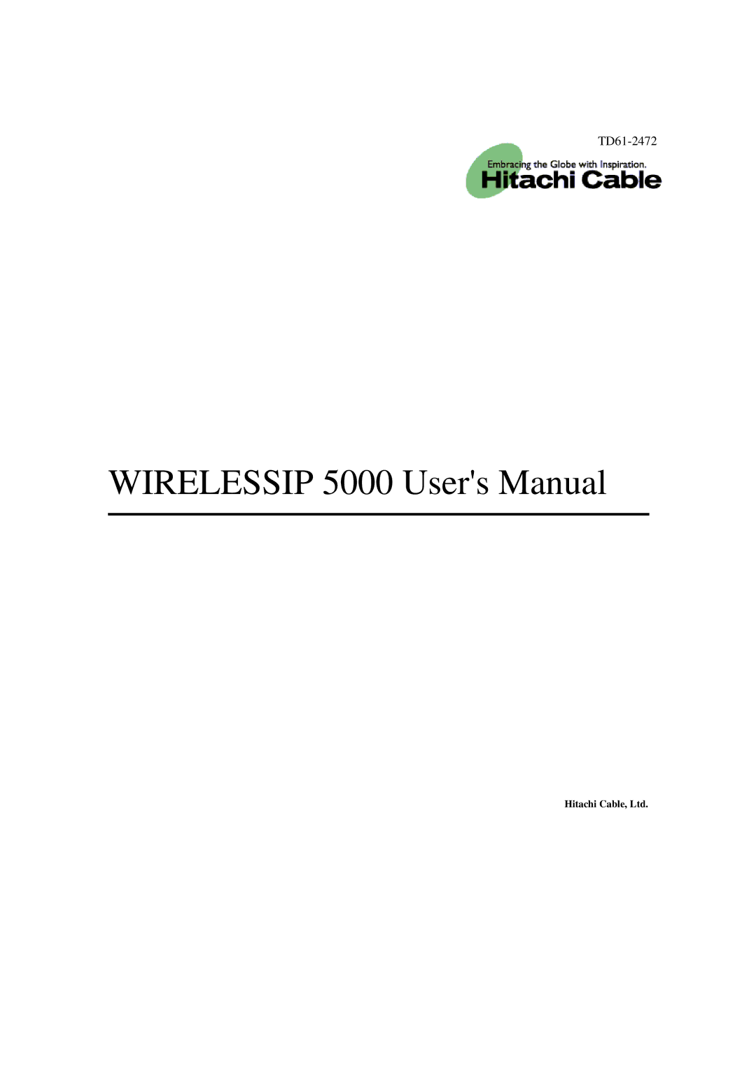 Hitachi TD61-2472 user manual 