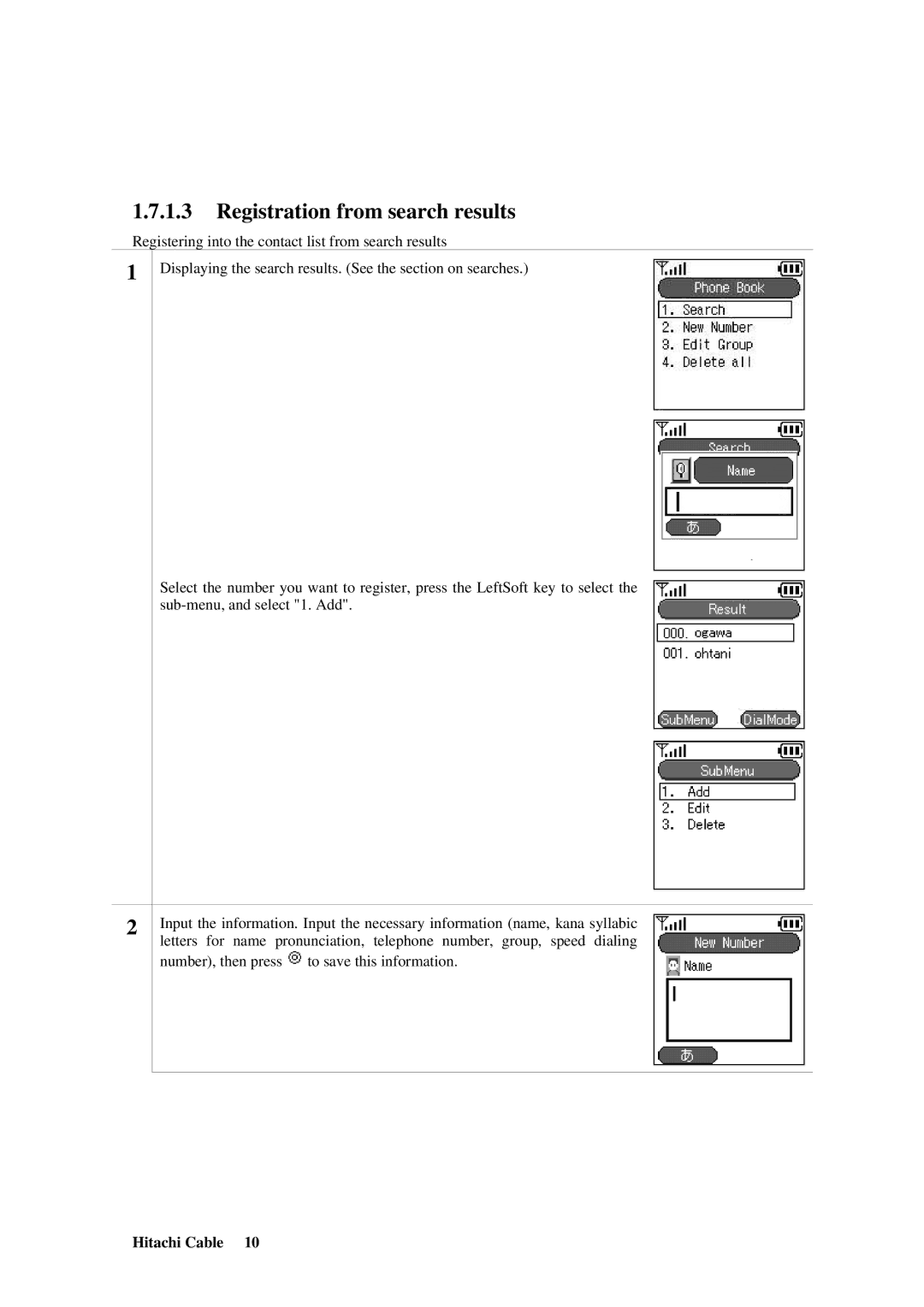 Hitachi TD61-2472 user manual Registration from search results 