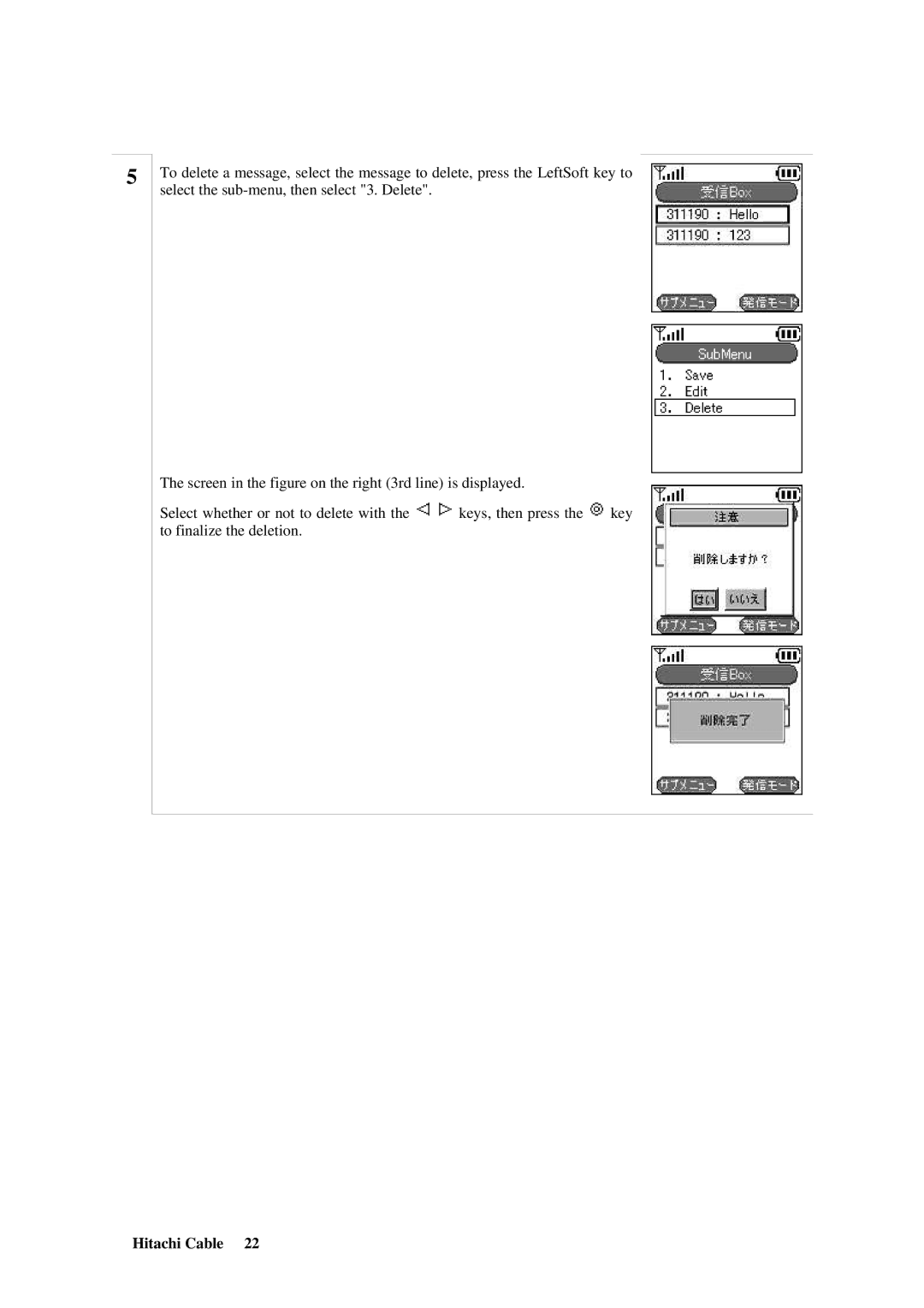 Hitachi TD61-2472 user manual Hitachi Cable 