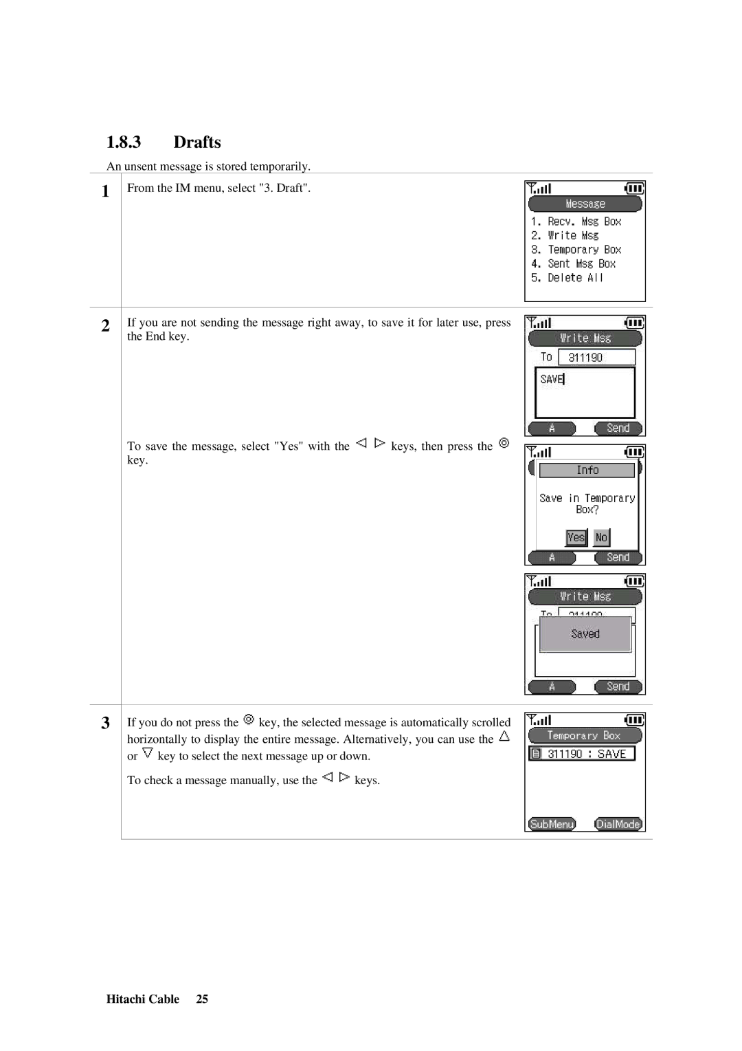 Hitachi TD61-2472 user manual Drafts 