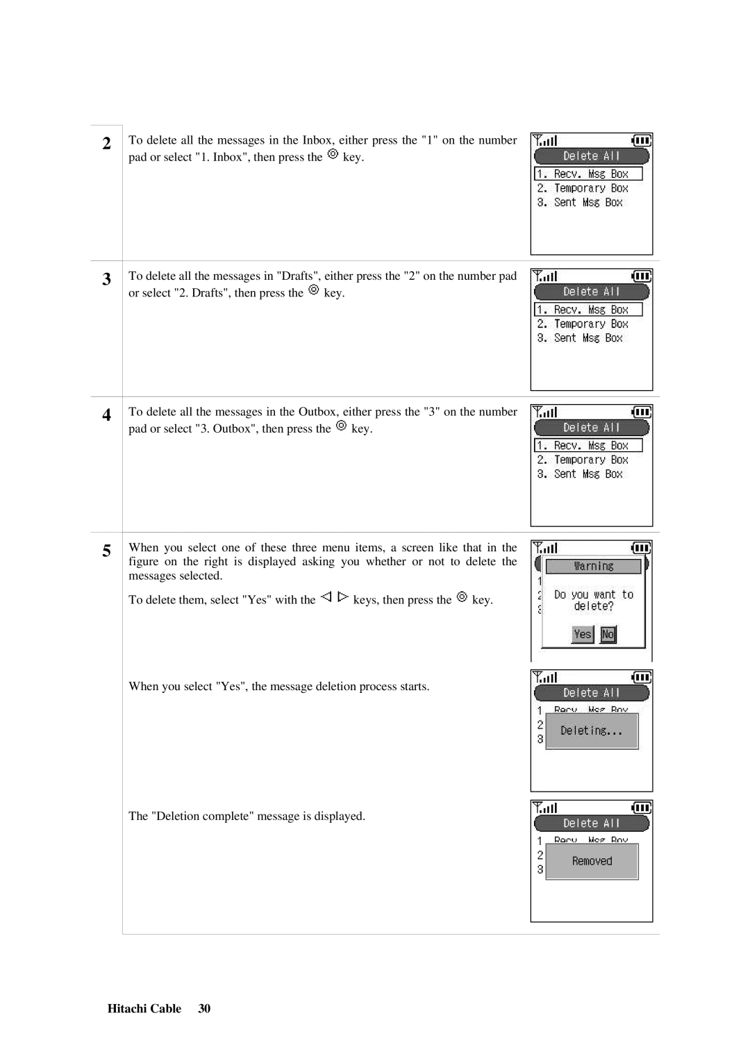 Hitachi TD61-2472 user manual Hitachi Cable 