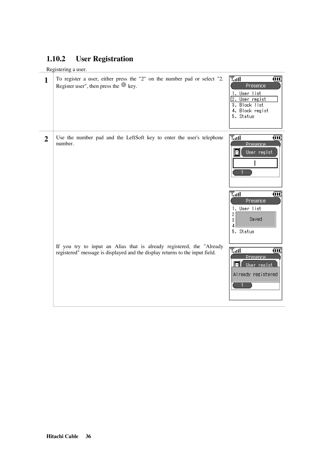 Hitachi TD61-2472 user manual User Registration 