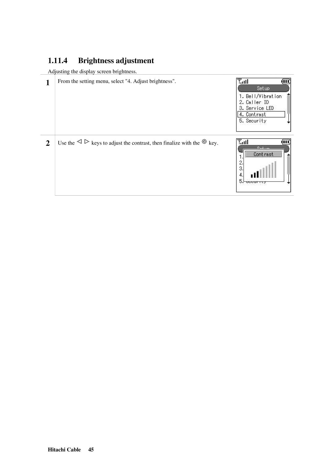 Hitachi TD61-2472 user manual Brightness adjustment 