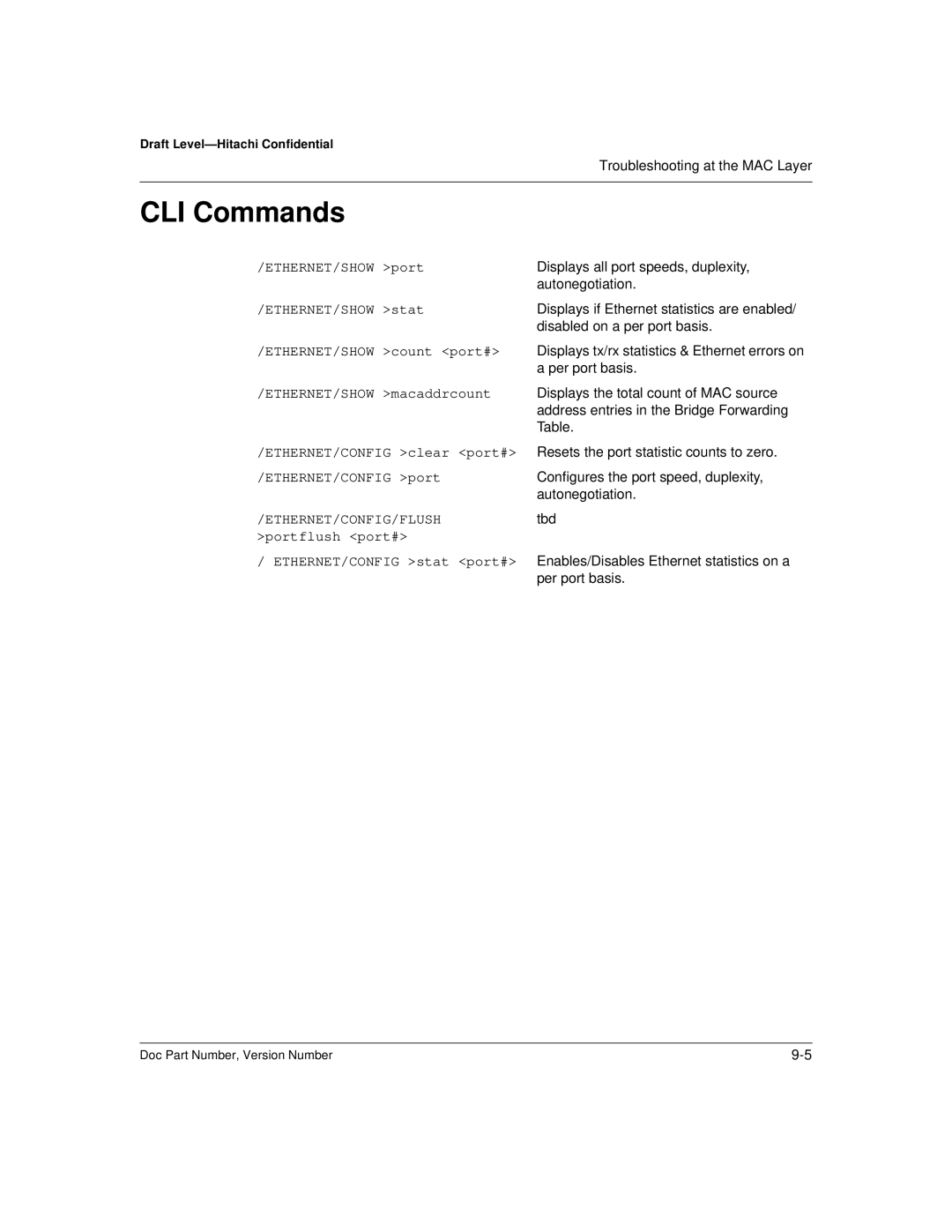 Hitachi US7070447-001 manual CLI Commands 