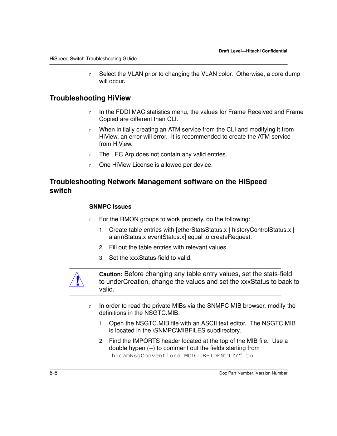 Hitachi US7070447-001 manual Troubleshooting HiView, Snmpc Issues 