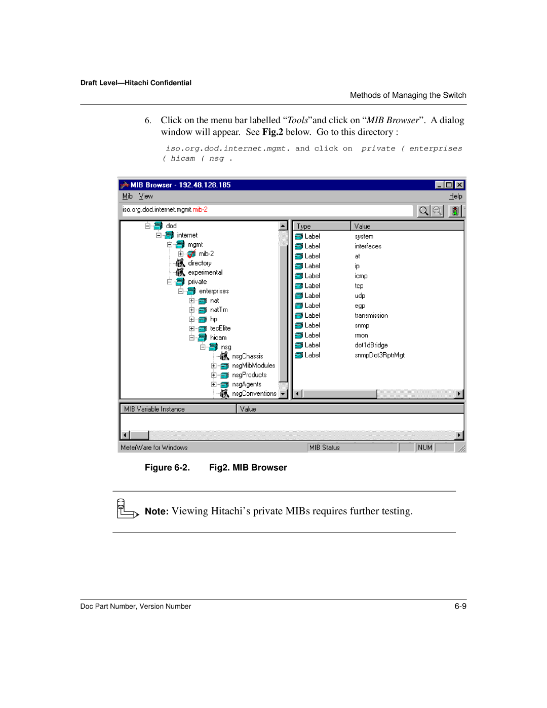 Hitachi US7070447-001 manual Fig2. MIB Browser 