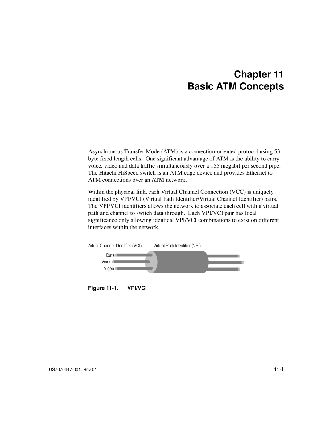 Hitachi US7070447-001 manual Chapter Basic ATM Concepts, Vpi/Vci 