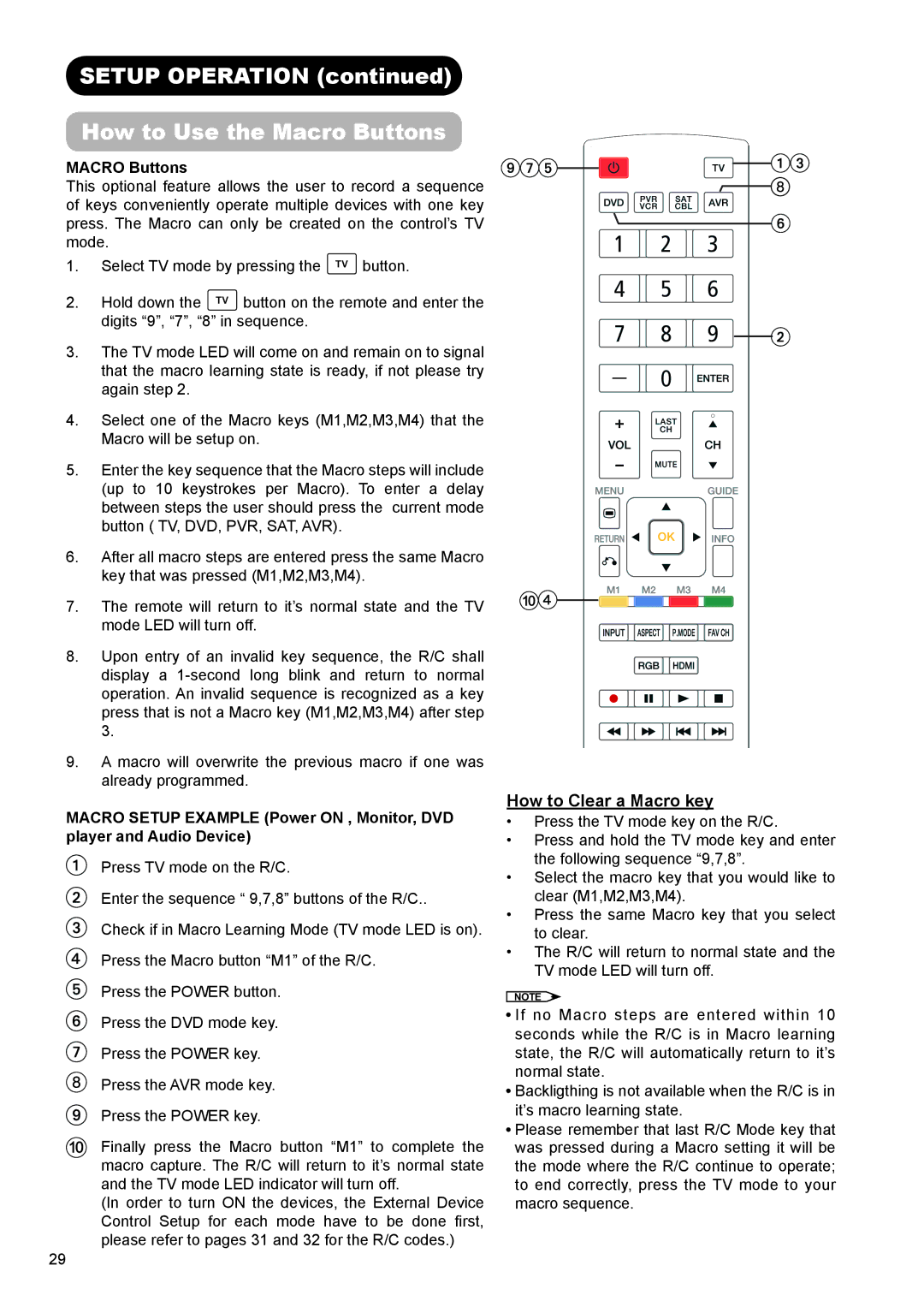 Hitachi UT32X802 manual Setup Operation How to Use the Macro Buttons 