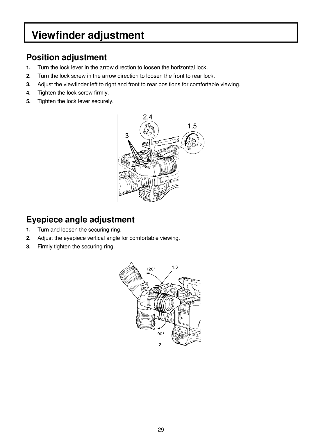 Hitachi V-21W operating instructions Position adjustment 