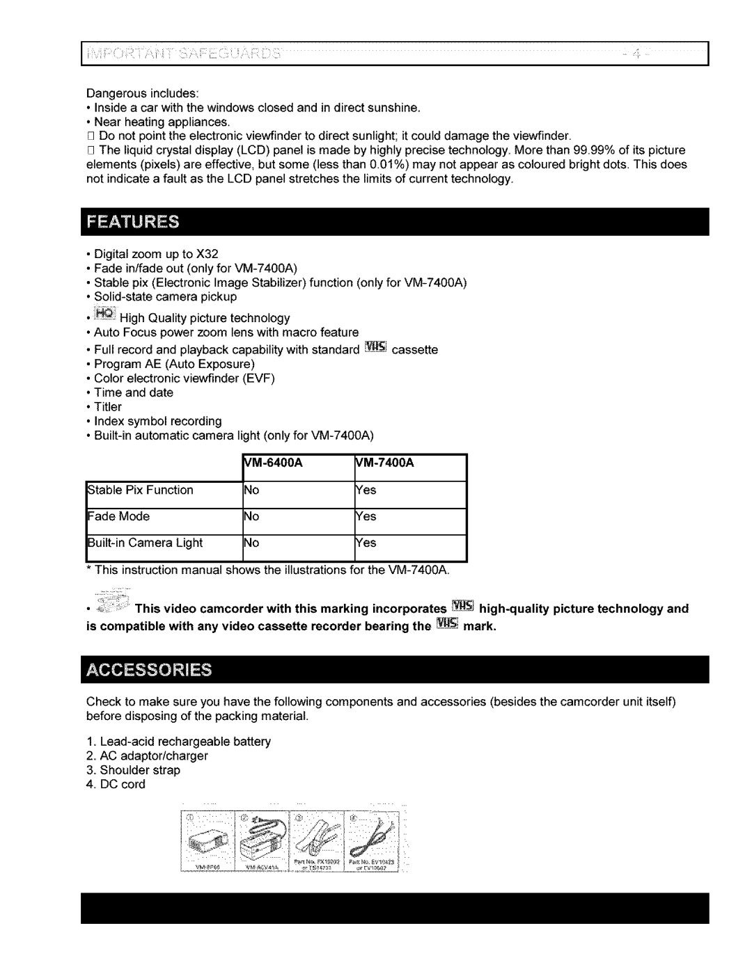 Hitachi VM-6400A instruction manual #M-6400A 