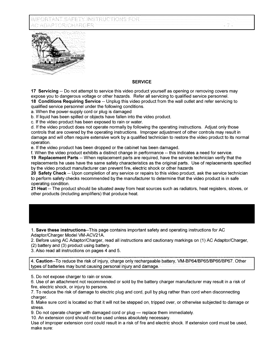 Hitachi VM-6400A instruction manual Service 