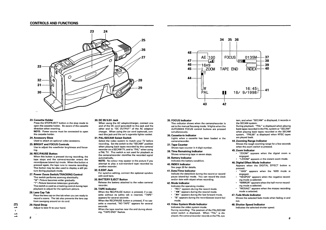 Hitachi VM-8300ES, VM-ACV23E manual 