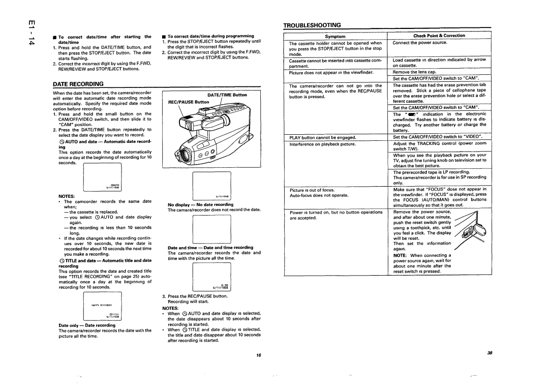 Hitachi VM-ACV23E, VM-8300ES manual 
