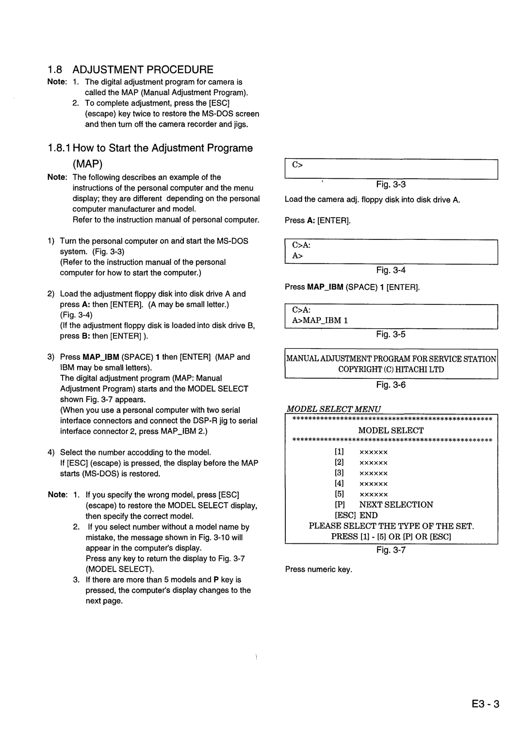 Hitachi VM-8300ES, VM-ACV23E manual 