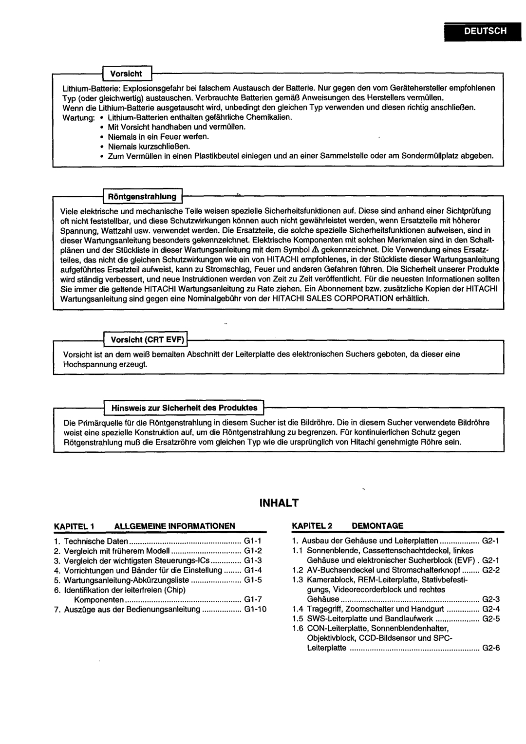 Hitachi VM-8300ES, VM-ACV23E manual 