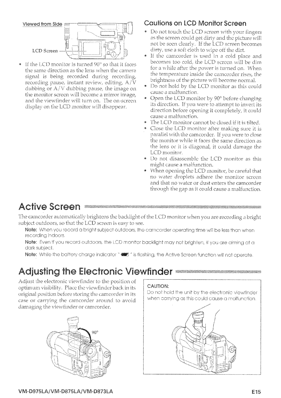 Hitachi VM-D873LA manual 