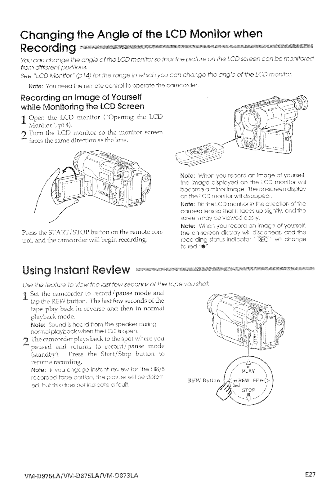 Hitachi VM-D873LA manual 