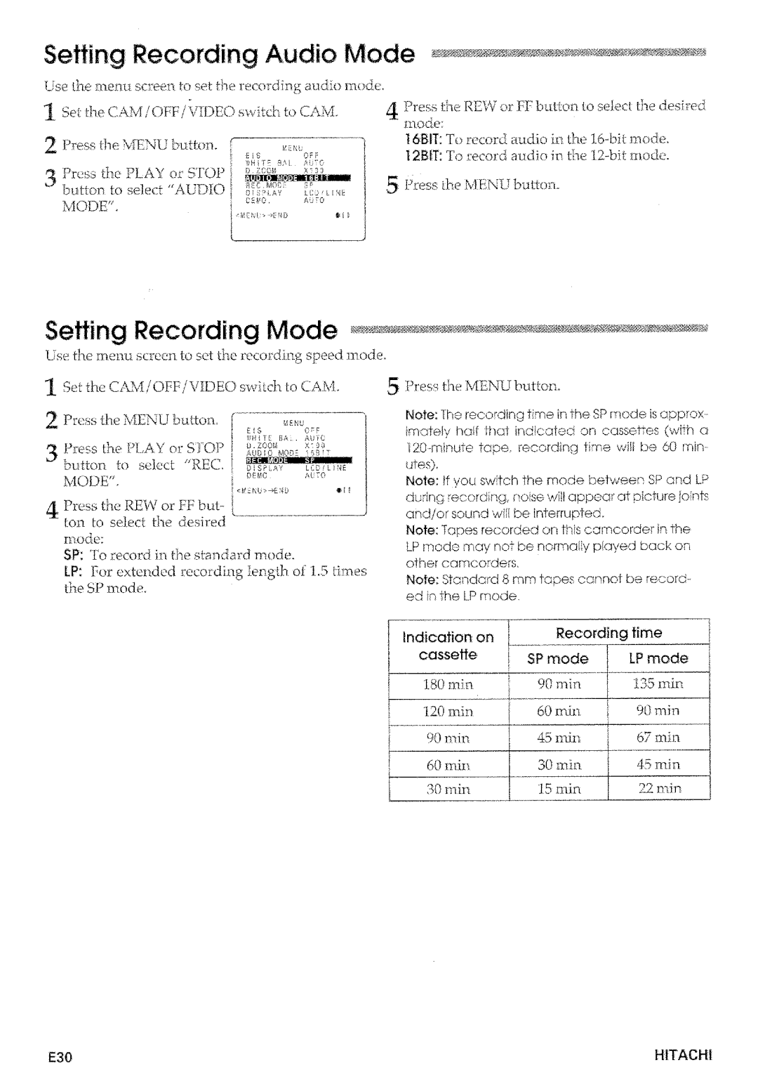 Hitachi VM-D873LA manual 