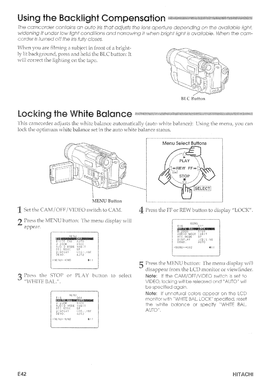 Hitachi VM-D873LA manual 
