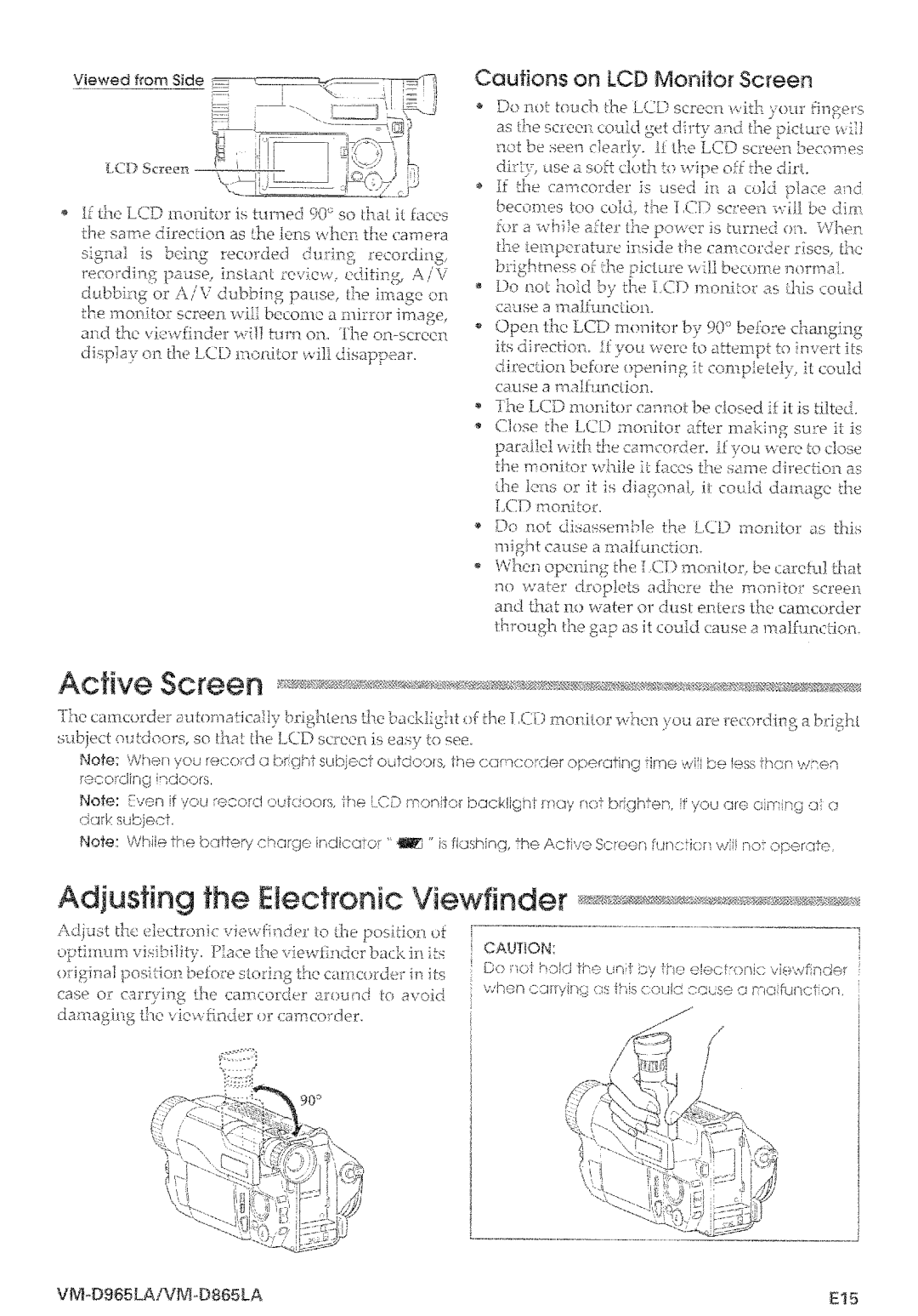Hitachi VM-D965LA manual 