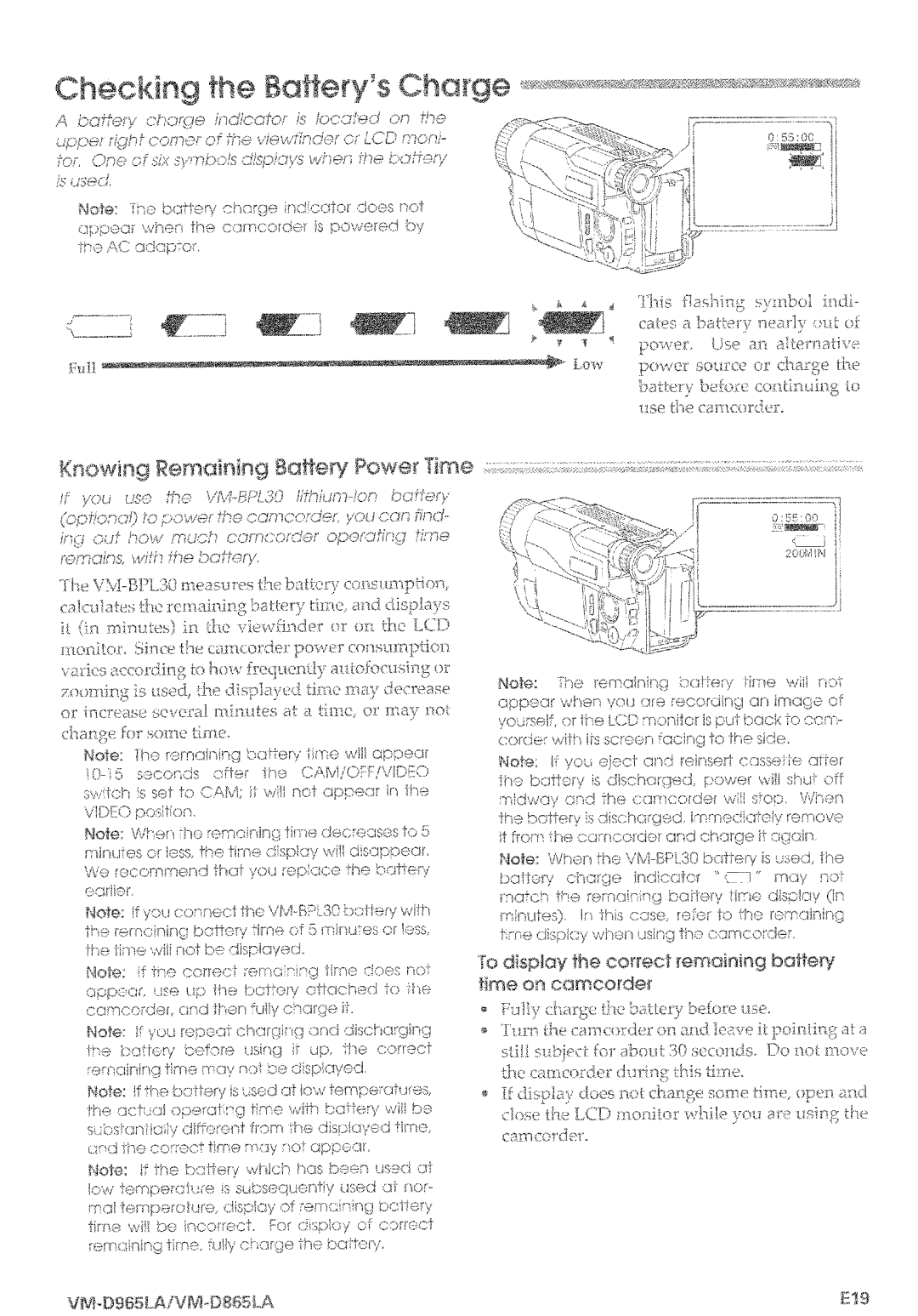 Hitachi VM-D965LA manual 