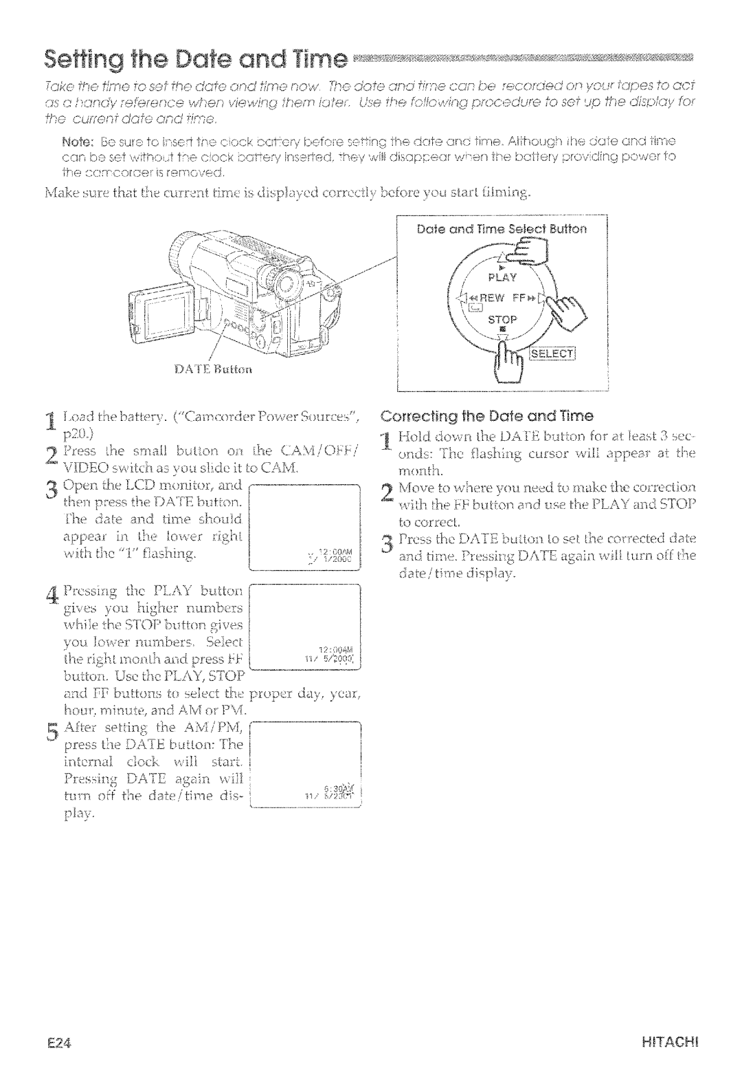 Hitachi VM-D965LA manual 