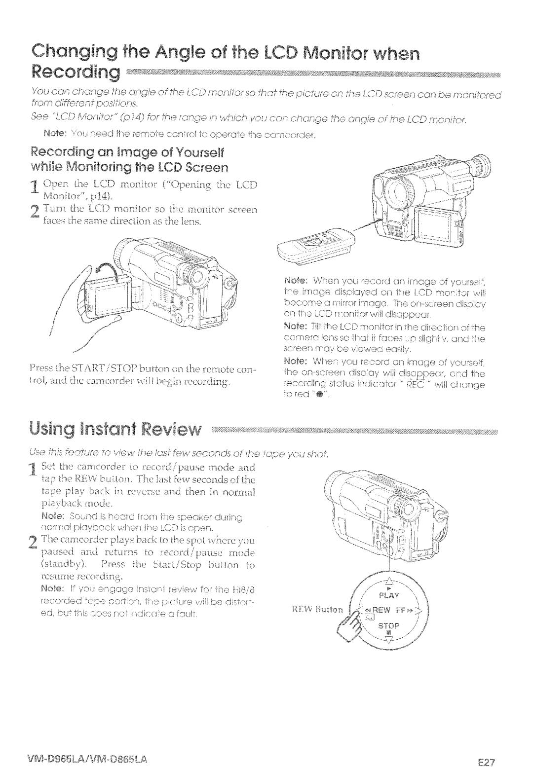 Hitachi VM-D965LA manual 