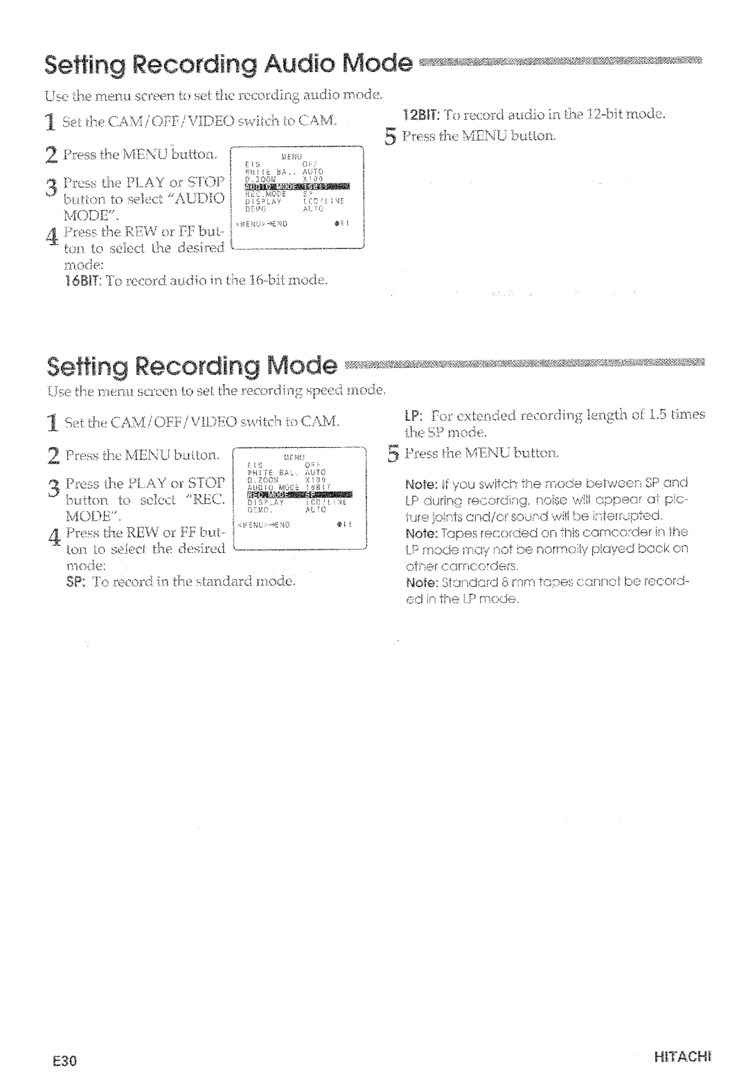 Hitachi VM-D965LA manual 