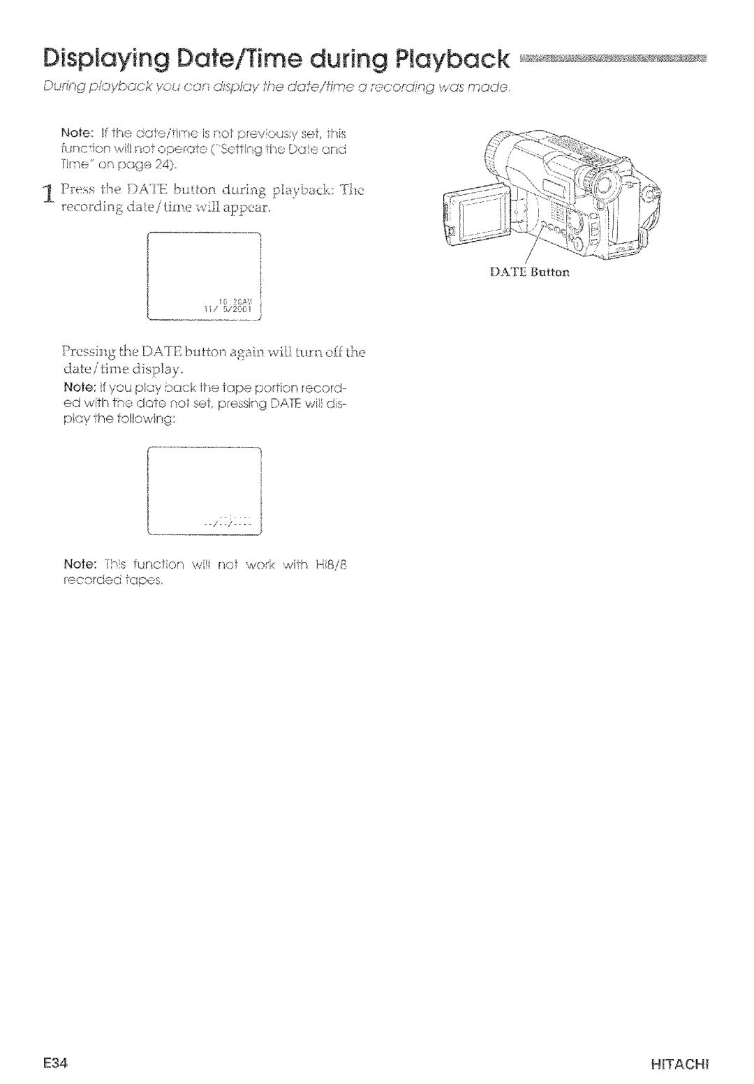 Hitachi VM-D965LA manual 