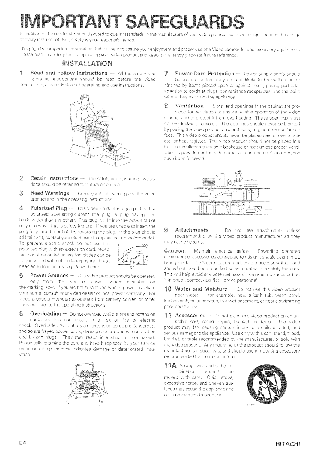 Hitachi VM-D965LA manual 