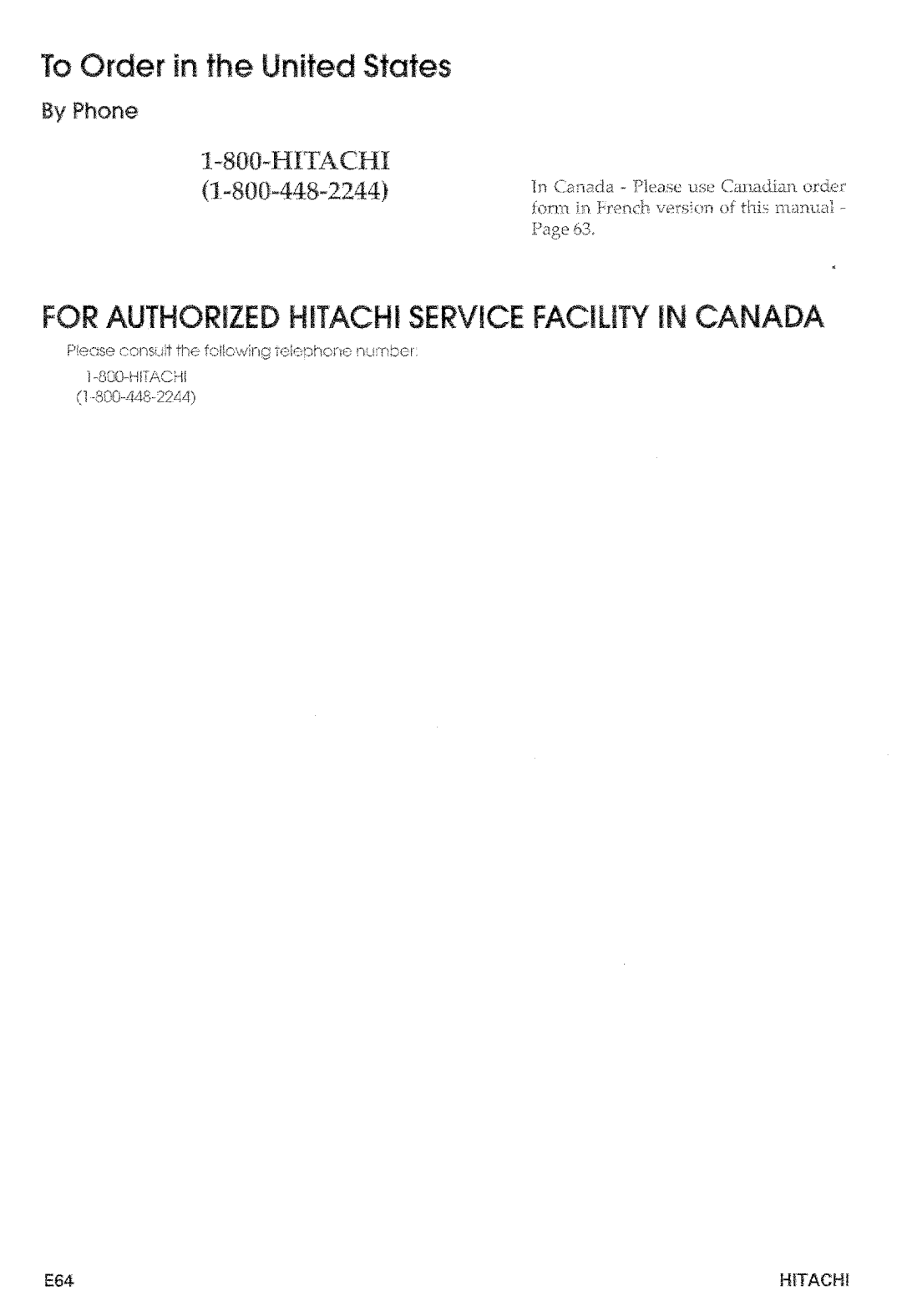 Hitachi VM-D965LA manual 