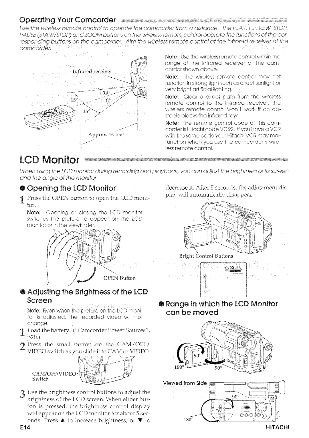 Hitachi VM-E573LA manual 