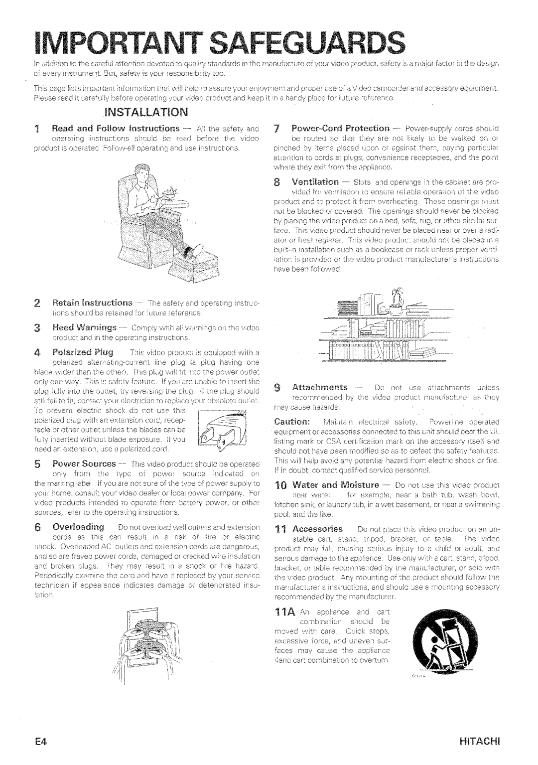 Hitachi VM-E573LA manual 