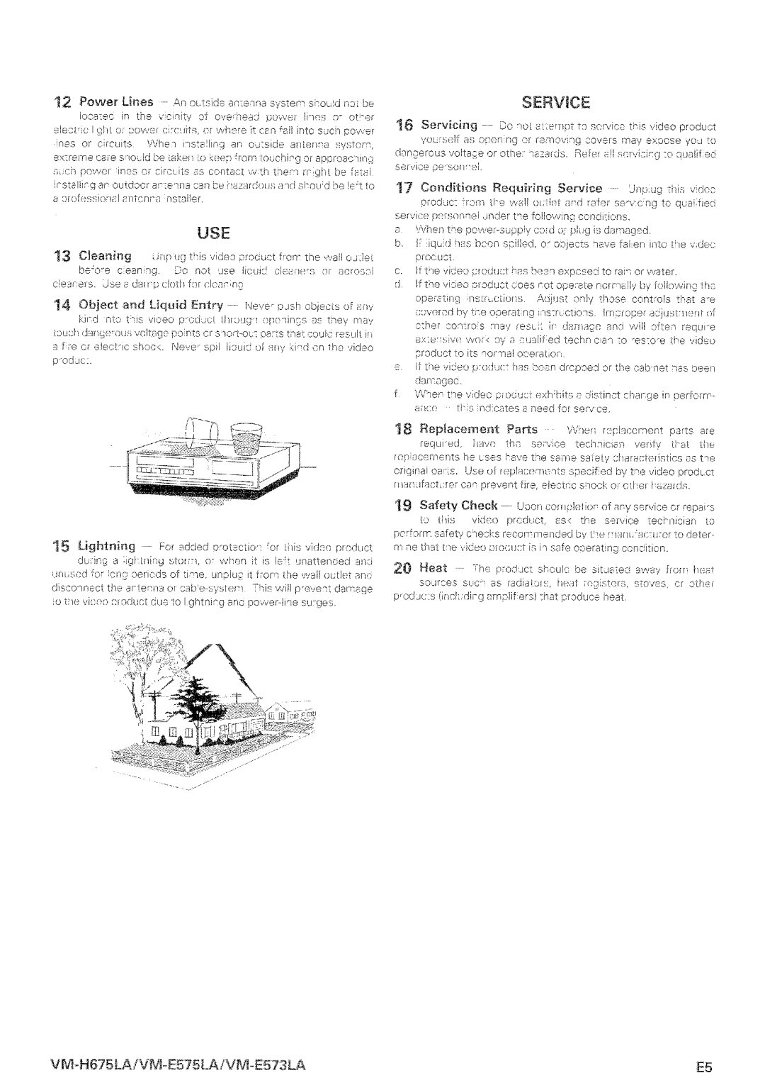 Hitachi VM-E573LA manual 