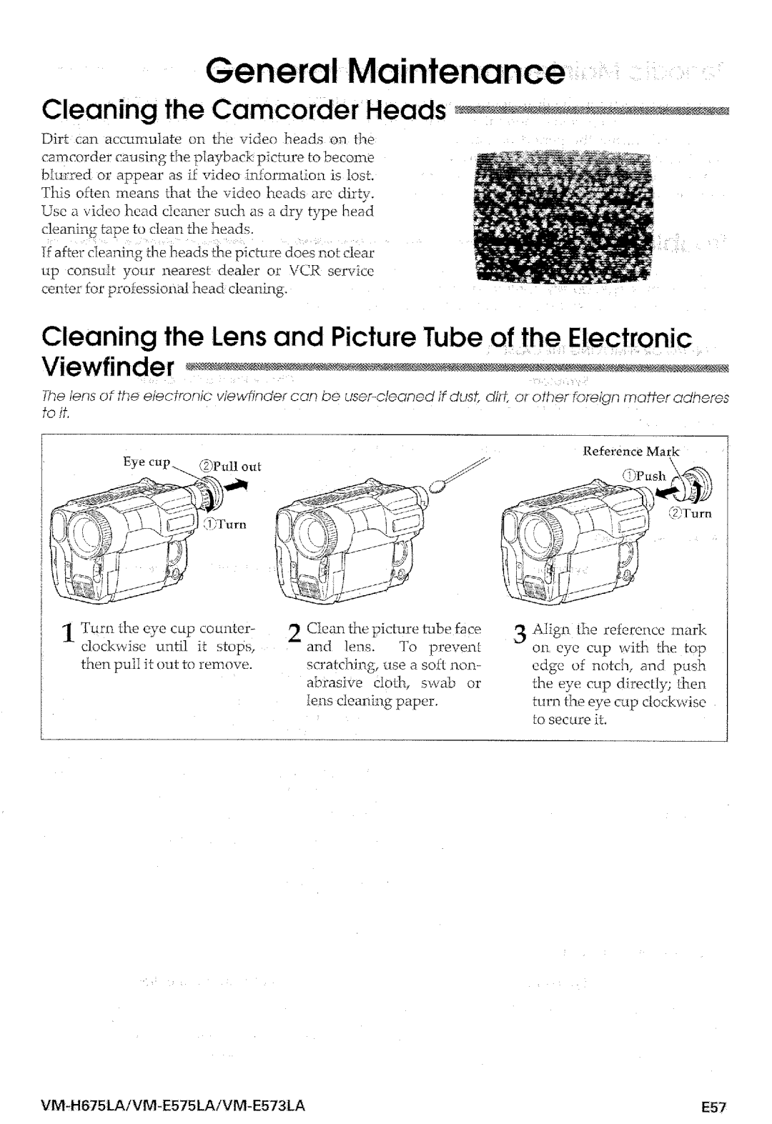 Hitachi VM-E573LA manual 