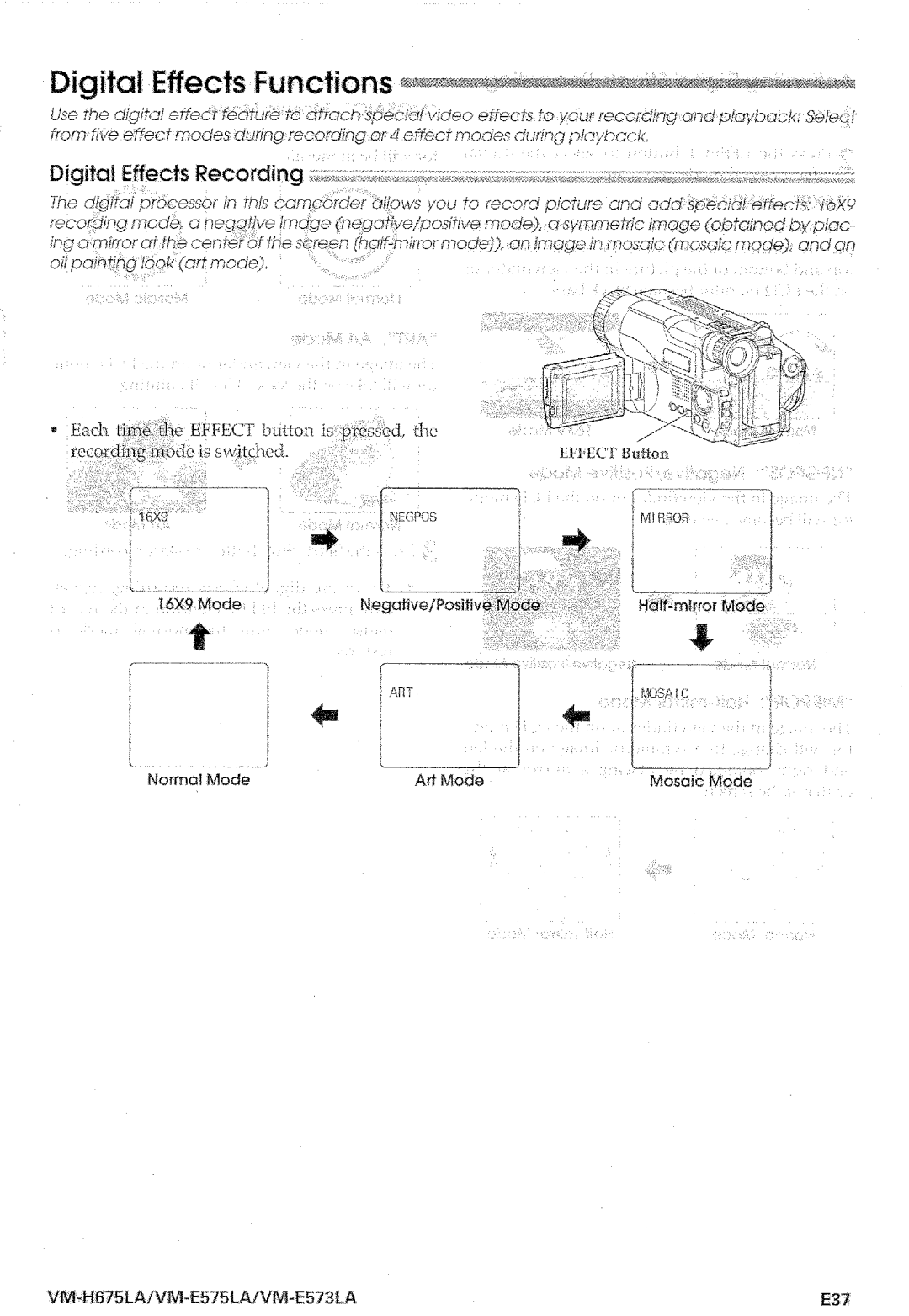 Hitachi VM-E575LA manual 